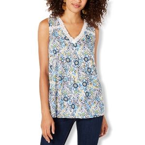 Style & Co Floral-Print Lace-Top